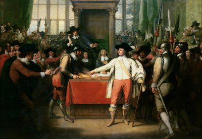 Cromwell ontbindt het Lange Parlement door Benjamin West